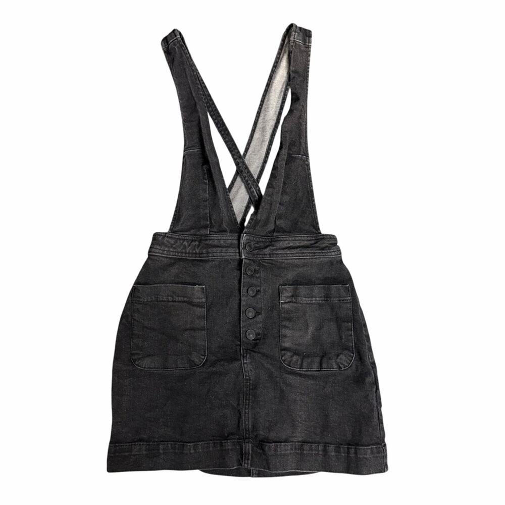 Free People Old School Love Denim Black Jumper Mini Dress Size 0 - Picture 2 of 9